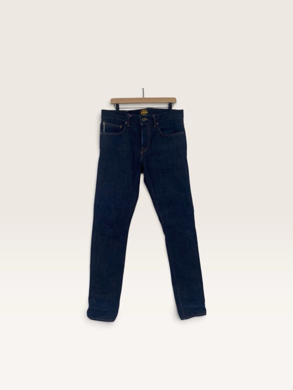 Brave Star Selvage Men’s Size 33 Dark Blue Regular Taper Heavyweight Jeans USA